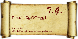 Tittl Györgyi névjegykártya